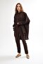 Pleated Front Crepe Trousers Brown
