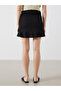 Two Mt Shop Quality Lcw Vision Black Raschel Plain Mini Women's Shorts Skirt - 4
