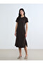 Original Oval Neck Slit Dress