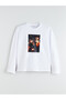 Lcw Vision White Printed Oversize 100% Cotton Women's T-Shirt - 5