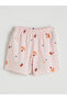 Lcw Kids Ecru Shirt Collar Patterned Girls' Shorts Pajama Set - 5
