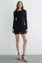 Velvet Detailed Mini Length Transparent Dress - 2