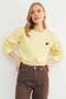 3 Thread Strawberry Embroidered Crop Sweatshirt - 4