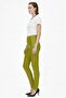 Green Women's Elastic Waist Pocketless Leggings Genuine Stretch Leather Trousers - 2
