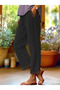 Women's Elastic Waist Lace up Pocket and Trouser End Guipure Detailed Trousers