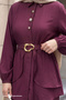 Stoned Buttoned Plum Double Set - 2