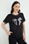 Stoned Bowknot Printed Casual T-Shirt - 2