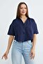 Double Pocket Oversize Crop Shirt - 5