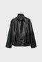 Oversize suni deri biker ceket - 6