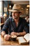 100% Paper, Short Brim Buffalo Straw Fedora Hat with Accessories (Size 57-58 cm) (Inner Tightening Cord Available) - 3