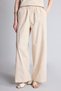 100% Cotton Wide Leg Regular Waist Straight Leg Long Poplin Beige Trousers G7118Ax26Sm - 5