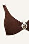 Regular Fit Wrinkled Textured Brown Bikini Top E0206Ax25Sm - 8