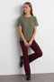 Women's Comfort Fit Basic Khaki Loose T-Shirt - 2