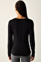 Cotton Black Basic Long Sleeve Top - 4