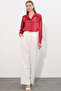 3964 Lightly Flowing Satin Shirt - Plum - 2