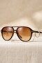 Women's Uv400 Pilot Retro Brown Frame Sunglasses Wp25-23 C3 Gradient - 5