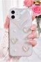 iPhone 11 Case Heart Pearl Pattern Heart Camera Design Transparent Camera Protection Silicone Cover