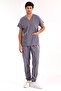 Charcoal Gray Jogger Doctor Nurse Medical Scrubs Set Luxury Lycra Fabric - 3