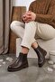 Rosalinda Women's Boots Coffee with Rubber Side Detail - 4