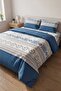 Double Cross Stitch Pattern Cotton Duvet Cover Set (Sheet with Elastic)