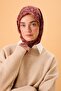 Thin Cotton Soft Scarf Tile-Burgundy Patterned Non-Slip Textured Tok Duruşlu 90X90 - 6