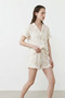 Women's Relaxed Elastic Multi-Color Pajama Set - 5