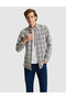 Brown Plaid Regular Fit Long Sleeve Shirt 50316754-Vr029