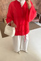Tie-Up Summer Linen Kimono Bat Sleeve Oversize Women's Kimono Jacket Hijab Outerwear - 8