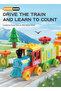Mini Number Train Building Blocks Set, 56 Pieces, Numbers 0-9, Locomotive and 3 Carriages, Driver, Cat and Tree, Multicolour Plastic Push-Along Toy, Age 3+, FL2319 - 2