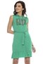 Women's Green Hooded Stone Mini Dress Wy136 - 2