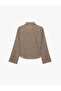 Viscose Fabric Buttoned Classic Collar Long Sleeve Slim Fit Striped Shirt - 6