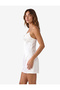Straps Sweetheart Neckline Sleeveless Satin Mini Bridal Dress - 2