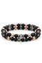 Smoky Quartz, Matte Onyx and Hematite Natural Stone Bracelet 2-Piece Combination |   Men's & Women's Natural Stone Bracelet |   Unisex |   Handmade Genuine Natural Stone Jewelry