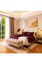 100% Cotton Satin Striped Double Duvet Cover Set - Claret Red - 8