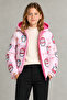 Girl's Fleece Hooded Penguin Candy Patterned Winter Puffer Coat - 2