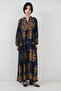 Women's Patterned Hijab Dress Y.Blue 1010 - 4