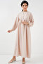 Women's Long Hijab Dress Cream 1017 - 2