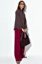 Women's Oversize Polka Dot Shirt 1512 - Brown - 2