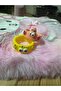 Set of 2 Cute Cartoon Kids Rings – Pink & Yellow Resin Fixed Size Ring - 2