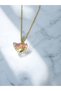 Gold Color Crystal Heart Figured Women's Necklace – Stainless Steel, Sparkling and Romantic 55 cm Necklace