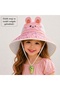 Rabbit Model Whistle Mesh Anti-Sweat Adjustable Children's Hat with Nape Protection, Sun Protection Hat, Outdoor Summer Beach Vacation