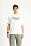 Oversize Printed Cotton T-Shirt - Crew Neck - 3