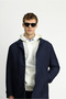 Regular Fit Buttoned Front Quilted Plain Top Coat - 4