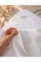 Ecru 100% Cotton Baby Blanket with Embroidered Headboard, Girl/Boy Stroller Cover, Gift for Newborns 85X85Cm - 4