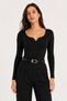 Women's V Detailed Long Sleeve Blouse - 2