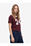 Cotton Printed Layered Off-Shoulder Short Sleeve T-Shirt - 2