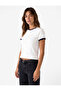 Color Contrast Button Detailed Short Sleeve Crew Neck T-Shirt - 2