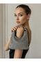 Black Color Silver Diamond Stone Evening Dress Clutch Portfolio Chain Strap Hand Wedding Engagement Henna Evening Bag - 3
