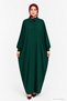 Women's Sandy Hijab Shirt Dress Abaya-Emerald Green - 2