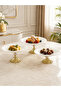 Kand Metal Footed Porcelain Serving Serving Set 3 Pieces 26 Cm - 23 Cm X 2